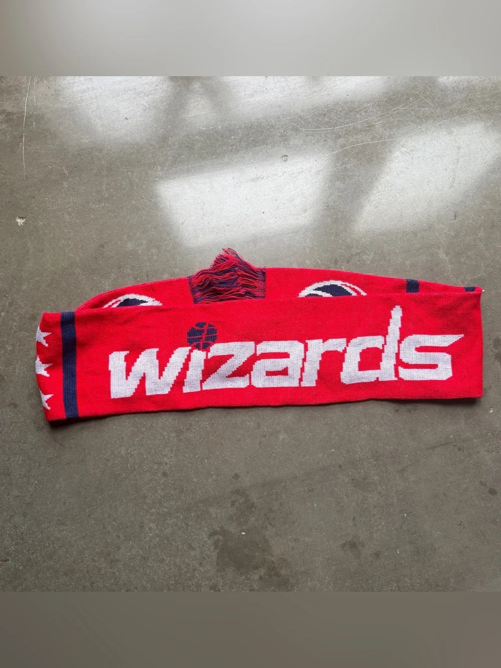 Red Wizards Basketball Scarf with Navy and White Logo